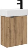 vidaXL Badkamermeubel met kraan Artisanaal eiken 45,5 x 22,5 x 84 cm