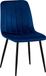 CLP Dijon Eetkamerstoel - Zonder armleuning - Metaal onderstel - blauw Fluweel