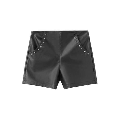 Mango Kids imitatieleren casual short met studs