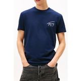 Tommy Hilfiger T-shirt Regular Sign Backprint Dark Night Navy Taille: XS