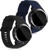 kwmobile 2x horlogebandjes geschikt voor HONOR Watch GS Pro bandje - Smartwatch bandjes van TPU - Activity tracker horloge band in zwart / donkerblauw