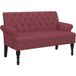 Banc avec dossier rouge bordeaux 120x62x75,5 cm tissu
