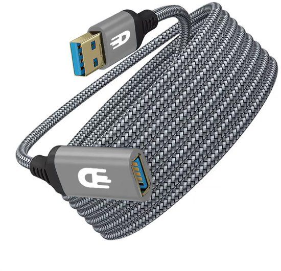 Drivv. Premium USB Verlengkabel 3.0 - Mannelijk naar Vrouwelijk - 2 Meter - Grijs