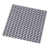 Gedy G-Soap anti-slip spoelbak met zuignappen, afmetingen: 32 x 32 cm, badmat van kunsthars, zilver, design R&S, gemaakt in Italië, machinewasbaar, 2 jaar garantie, effen