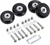 Merkloos 4 x 40 x 18 mm reservekofferwielen, rubberen wielen, koffertrolley reservewielen, geschikt voor Samsonite hardcase koffers, met kogellagers, reparatieset
