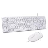 Bluestork - Clavier pour Mac, filaire, blanc - Clavier et souris Apple AZERTY FR 2400 DPI - Conception ultra-mince - Touches ciseaux - USB-A et USB-C - pour tous les claviers Mac et iPad