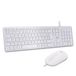 Bluestork - Clavier pour Mac, filaire, blanc - Clavier et souris Apple AZERTY FR 2400 DPI - Conception ultra-mince - Touches ciseaux - USB-A et USB-C - pour tous les claviers Mac et iPad