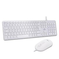 Bluestork - Clavier pour Mac, filaire, blanc - Clavier et souris Apple AZERTY FR 2400 DPI - Conception ultra-mince - Touches ciseaux - USB-A et USB-C - pour tous les claviers Mac et iPad
