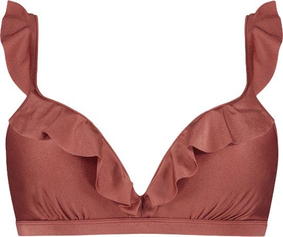 Beachlife Voorgevormde Beugel Bikinitop met Ruches - Bruin