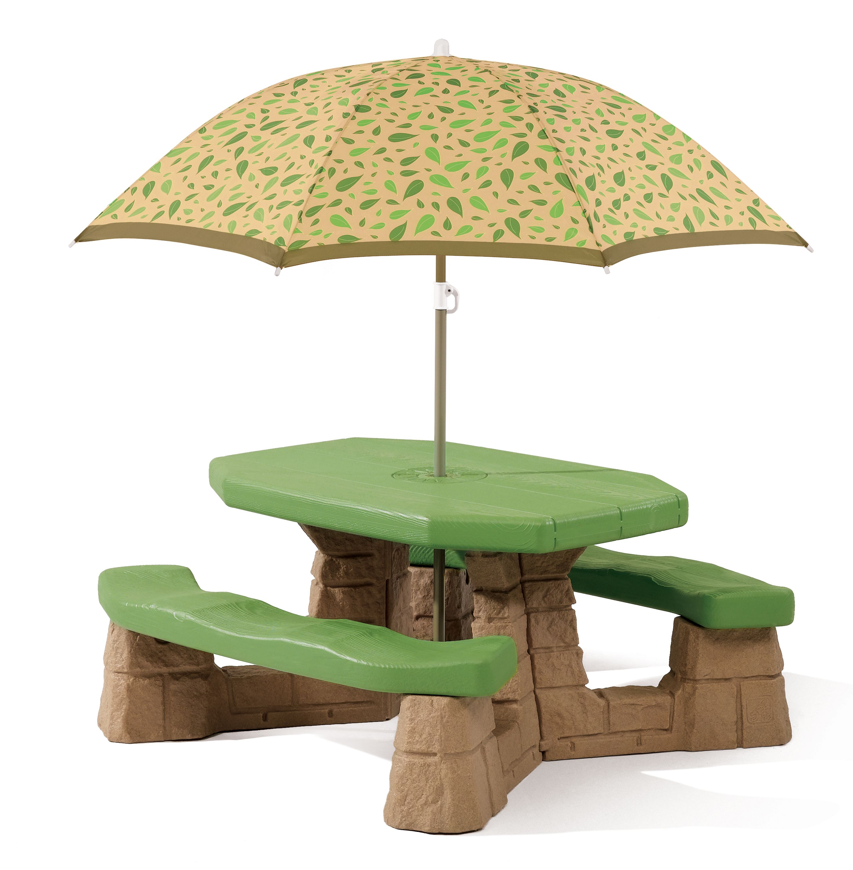 Step2 Naturally Playful Picknicktafel met Parasol - Groen/Hout