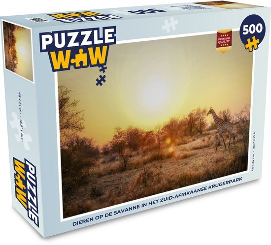 MuchoWow Puzzel Dieren op de savanne in het Zuid-Afrikaanse Krugerpark - Legpuzzel - Puzzel 500 stukjes