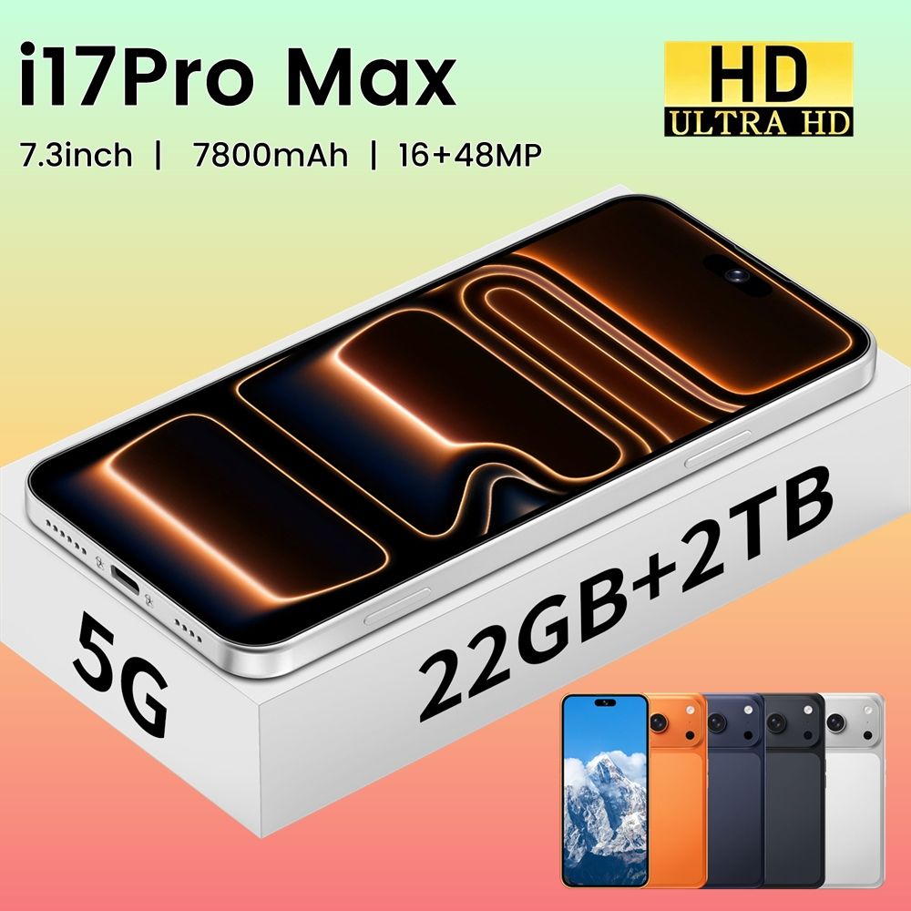 CHOTOG Smartphone 5G 17 Pro Max Mobiele Telefoons Smartphone Android 7.3 Volledig Scherm 22GB 2TB 7800mAh Ontgrendeld Dual SIM Wereldwijde Mobiele Telefoon