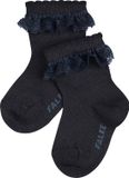 FALKE Romantic Lace katoenen sokken baby blauw - maat 80-92