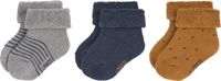Lässig Newborn sokjes GOTS 3 paar blue maat 12 14