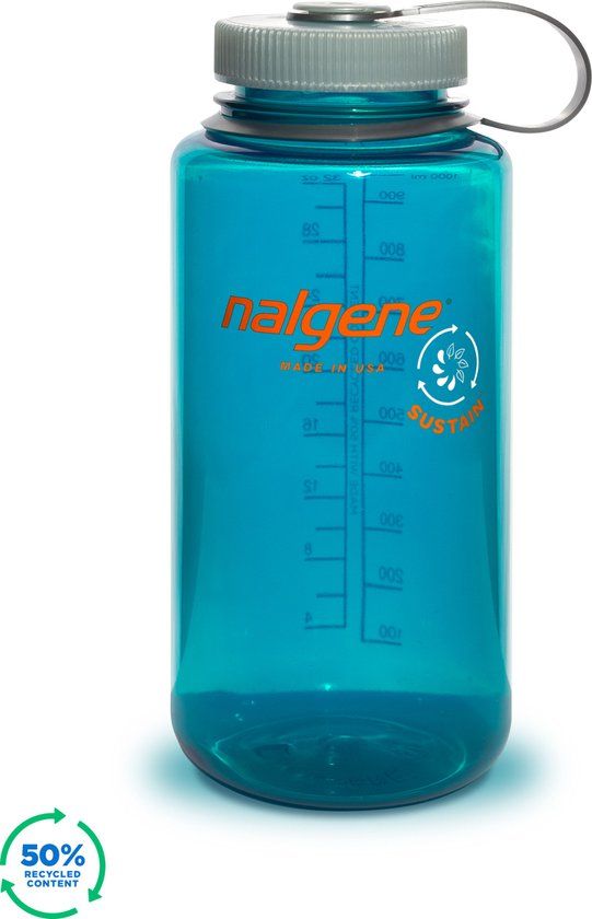 Nalgene Wide Mouth Bottle - drinkfles - waterfles - lekvrij - 1000ml - BPA free - SUSTAIN - Trout Green
