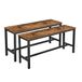 VASAGLE bancs pour table à manger, set de 2, 108 x 32,5 x 50 cm | Bancs de cuisine, bancs de table à manger, cadre en fer robuste, design industriel, marron-noir vintage, collection BARNET KTB33X