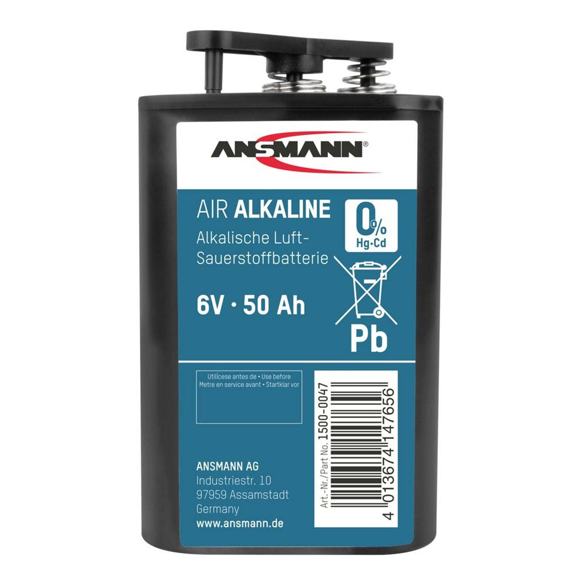 Ansmann 50000mAh 4R25, 430 blok accu, type 4R25C accu, lamp accu 6 volt, 50Ah