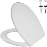 StarTech Ovaaltje Toiletzitting van Acryl - Automatische Zitting met Zachte Sluiting - Antibacterieel - UV-bestendig - Snelsluiting - Wit