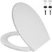 StarTech Ovaaltje Toiletzitting van Acryl - Automatische Zitting met Zachte Sluiting - Antibacterieel - UV-bestendig - Snelsluiting - Wit