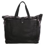 Sac à main pour femmes en similicuir bleu, avec paillettes, deux poignées et fermeture éclair centrale
