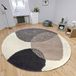 HANSE Home Arti Hoogpolig tapijt, rond woonkamertapijt, hoogpolig, modern patroon, wollig, zacht, voor woonkamer, slaapkamer, tienerkamer, crèmegrijs/zwart, 120 cm