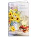 Afie Verjaardagskaart, flessenhouder, boeket, zonnebloemen, vergeet-mij-niet, lelies, reliëf papier