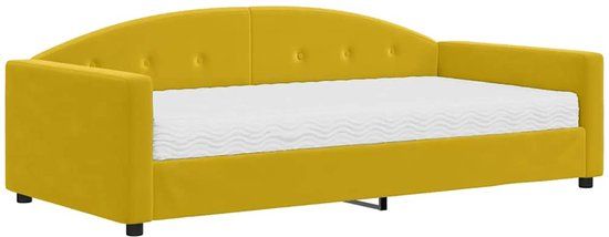 vidaXL Slaapbank met matras 100x200 cm fluweel geel