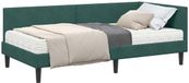 vidaXL Cadre de lit d'angle avec matelas vert foncé velours 80 x 200 cm
