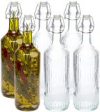 Secret de Gourmet Beugelfles / Weckfles - 6x - transparant glas - luchtdicht - 1 liter