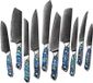 HARAHU Damast-Küchenmesser Set IČ-21788 - Blau/Grün KP21788