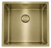 Pure.Sink Comfort PVD Gouden spoelbak 40x40 cm 10mm radius onderbouw, vlakbouw en opbouw PCM4040-60