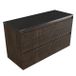 Saniclass Badkamermeubelset - 120x45x63cm - Noche basalten wastafelblad gepolijst (zwart) - 2 kraangaten - 2 lades - mat eiken charcoal (hout) SW1420808/SW728239