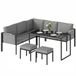 Outsunny Tuinbankstel - Gegalvaniseerd staal, Textilene - 181 x 181 x 61 cm - Grijs