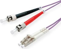 Value F.O. kabel 50/125µm OM4, LC/ST, LSOH, violet, 1 m