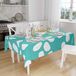 Bonamaison Tafelkleed, Anti-Mold, Sneldrogend, Waterdicht, 100% Polyester Tafellaken, Turkoois, wit, 140 x 160 Cm