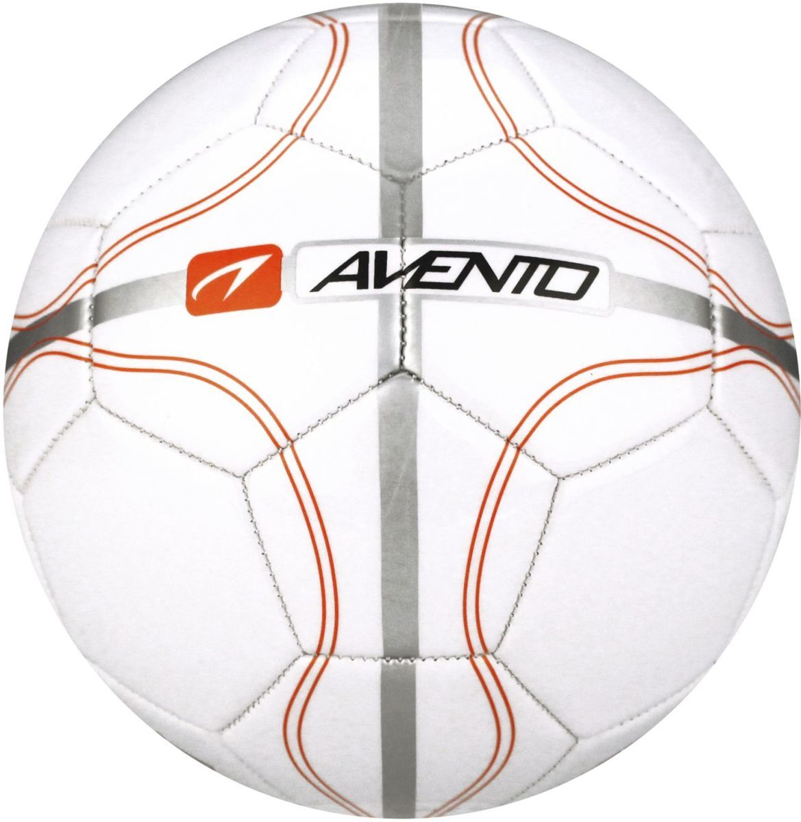 Avento Voetbal Glossy PVC - League Defender - Wit/Oranje/Zilver - 5