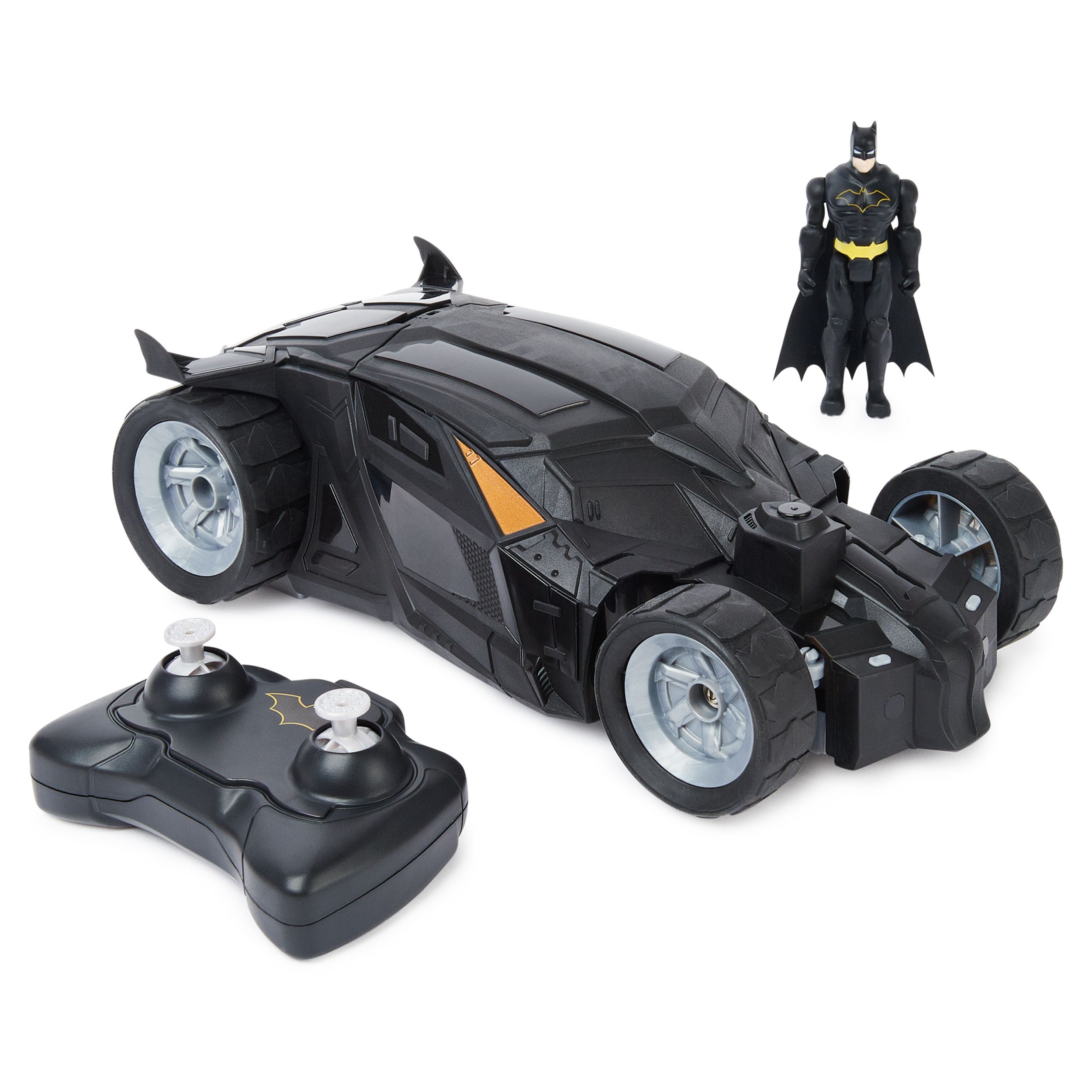 DC Comics Batman RC Batmobile - Remote Control Toy Car with Batman Figure - 1:20 Scale - Black