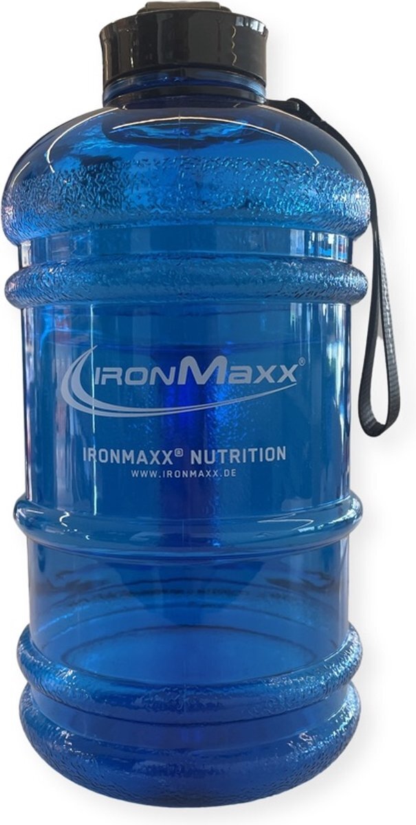 IronMaxx 2,2 liter fitness drinkfles antraciet - XXL fles Gym Bottle - Sport waterfles Water Jug - stabiele sportfles van roestvrij staal - BPA-vrij