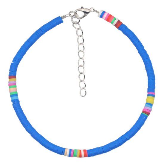 Deja Jewels Lookinggoodtoday Vrolijke Enkelband met 4mm Kralen - Blauw