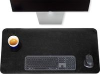 Brute Strength - Luxe Bureau Onderlegger Kunstleer - Zwart - Ronde hoeken - Bureau Organizer - 80x40 cm