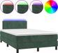 vidaXL Boxspringbed met matras en LED-verlichting, donkergroen, 120x200 cm, fluweel