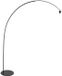 Anne Lighting Zwarte Vloerlamp Curve 4219ZW – Trendy Booglamp van Kunststof en Metaal, Uittrekbaar (120-150cm) en Kantelbaar