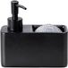 Wenko Zwarte zeepdispenser met sponshouder - 150 ml