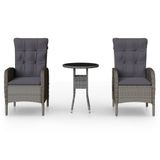 VidaXL 3058542 Tuinmeubelserie Grijs