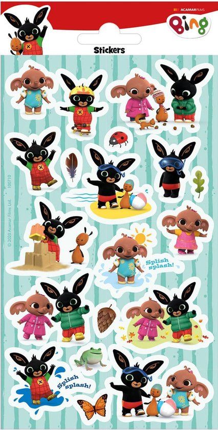 Funny Products Stickers Bing 20 x 10 cm - 19 stuks