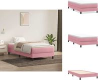 vidaXL Boxspring zonder matras fluweel roze 100x220 cm