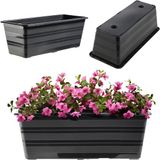 KADAX Wamat, 40 cm, balkonpot van kunststof, weerbestendige plantenbak, bloempot, balustrade voor bloemen, kruiden