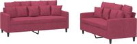 vidaXL 2-delige Loungeset met kussens fluweel wijnrood