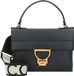 Coccinelle Leren Handtas Schoudertas Arlettis Signature Handbag Grained Leather Noir Zwart