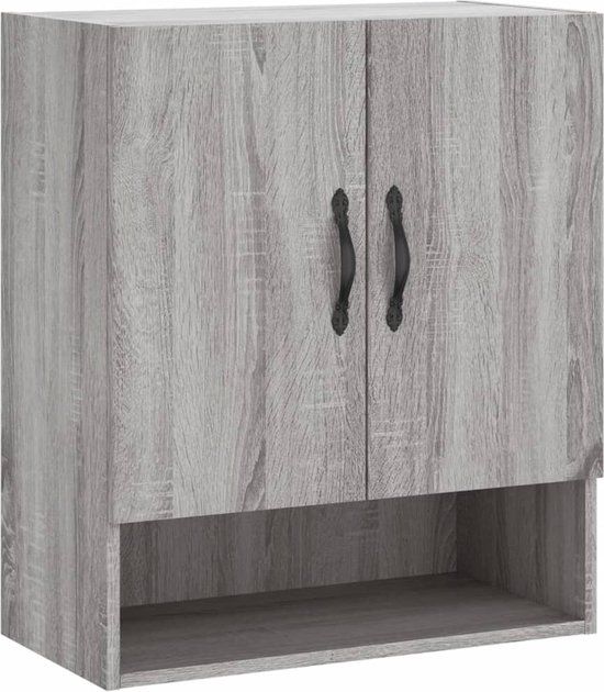 vidaXL Wandkast 60x31x70 cm Bewerkt Hout Grijs Sonoma Eikenkleurig